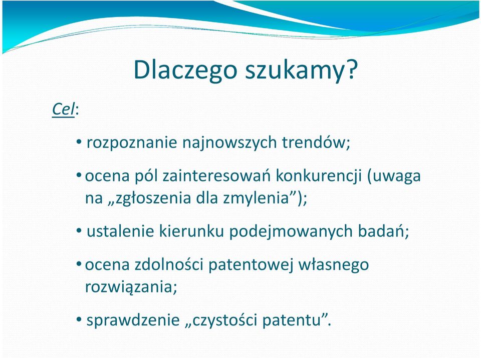 konkurencji (uwaga na zgłoszenia dla zmylenia ); ustalenie