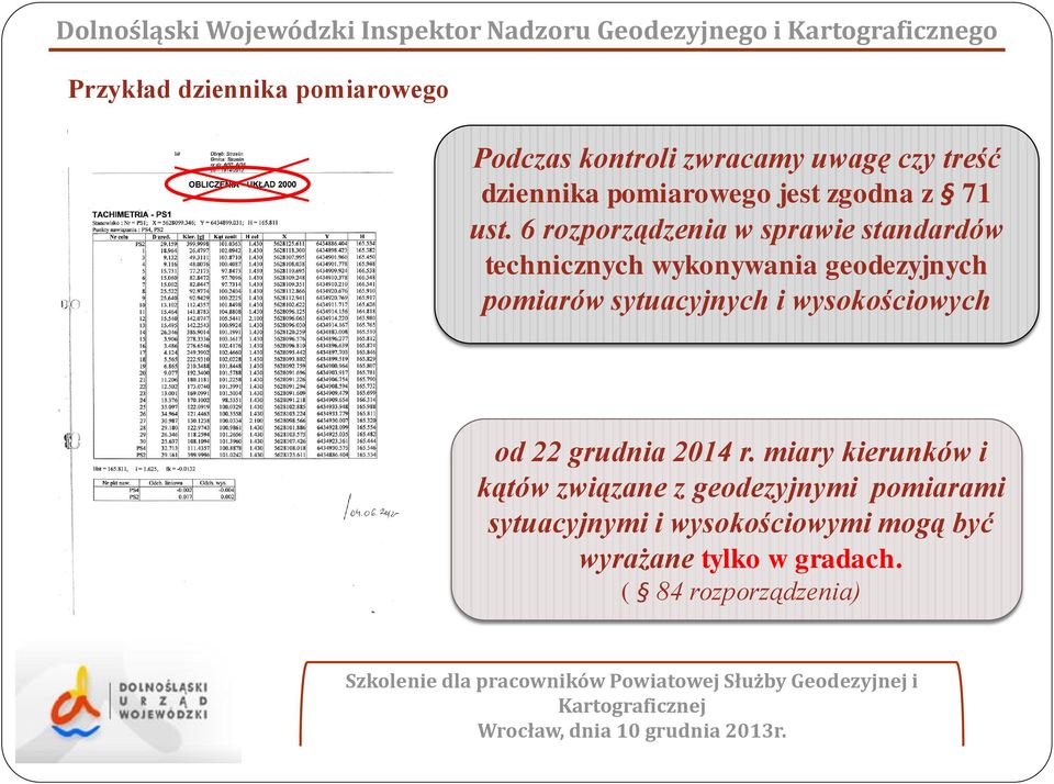 6 rozporządzenia w sprawie standardów technicznych wykonywania geodezyjnych pomiarów sytuacyjnych i