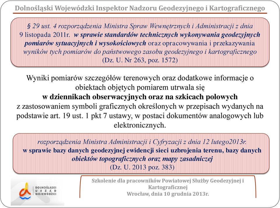 kartograficznego (Dz. U. Nr 263, poz.