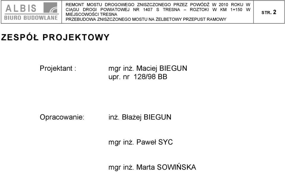 nr 128/98 BB Opracowanie: inż.