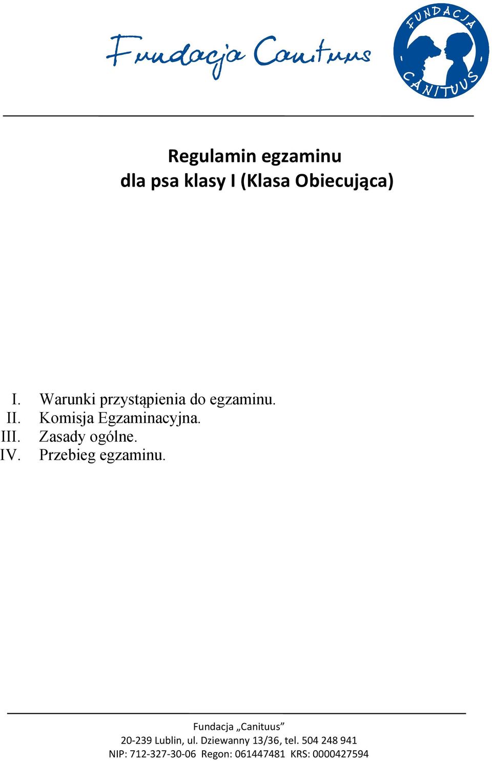 Warunki przystąpienia do egzaminu. II.