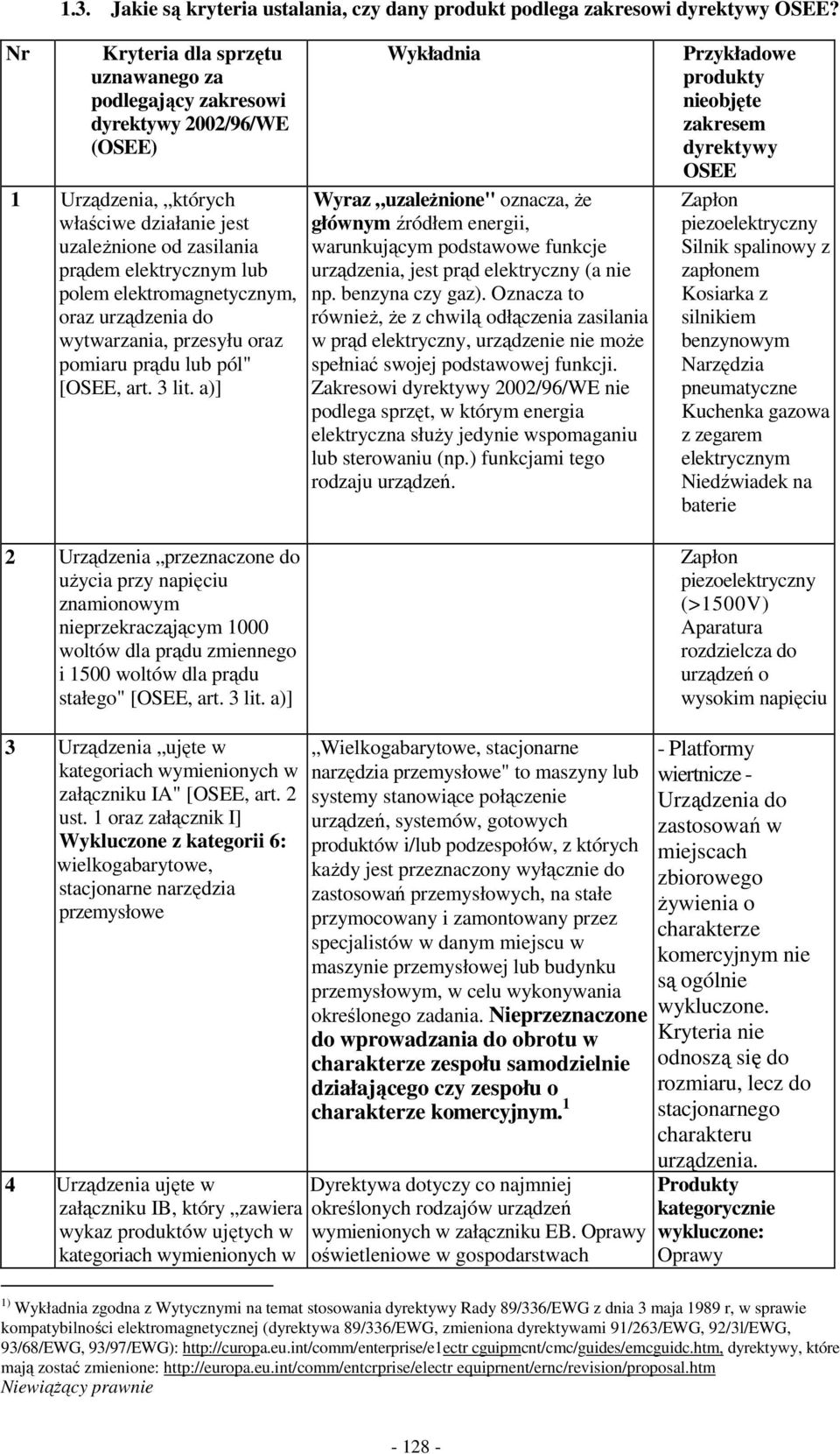 elektromagnetycznym, oraz urządzenia do wytwarzania, przesyłu oraz pomiaru prądu lub pól" [OSEE, art. 3 lit.