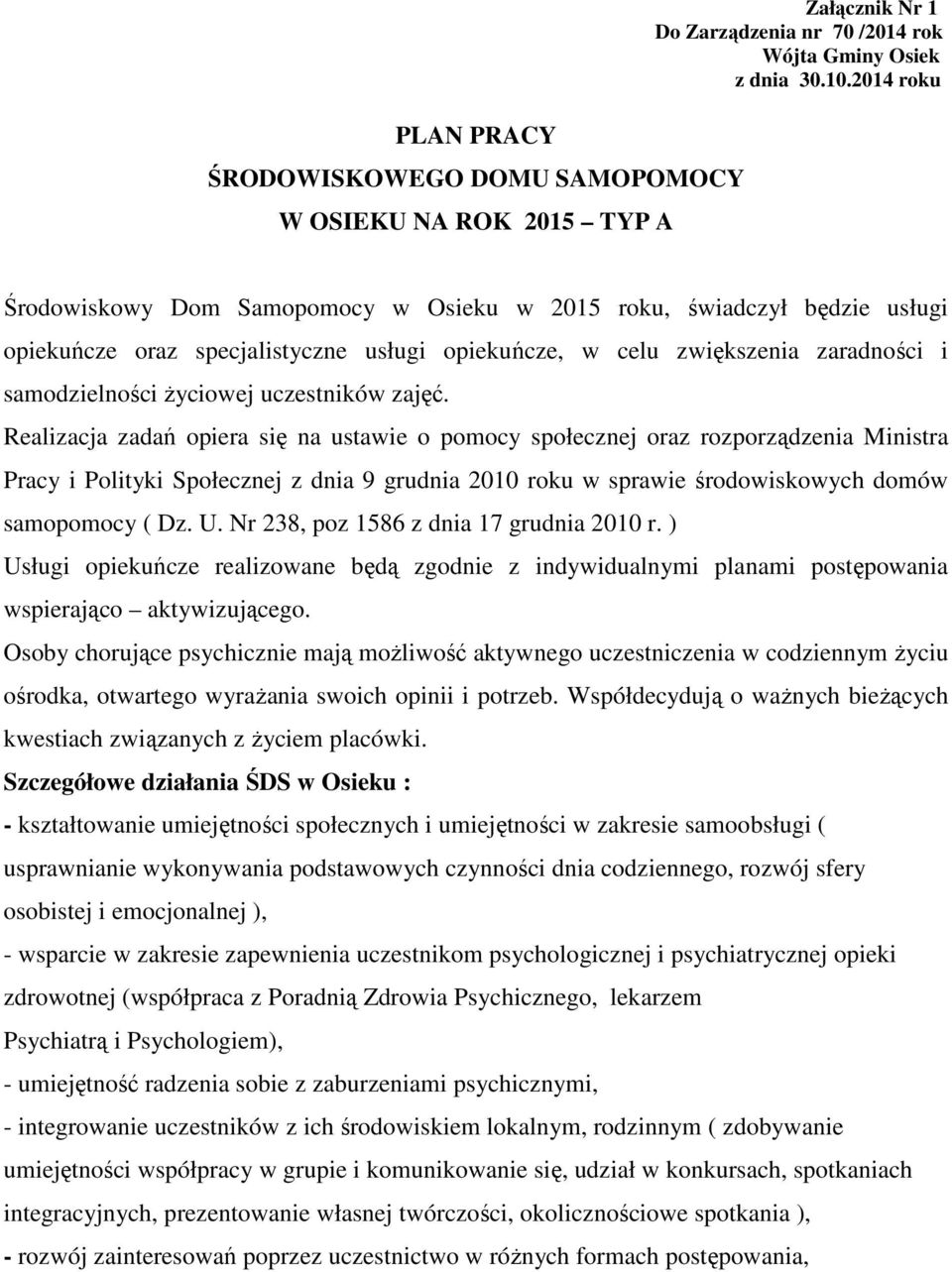 uczestników zajęć.