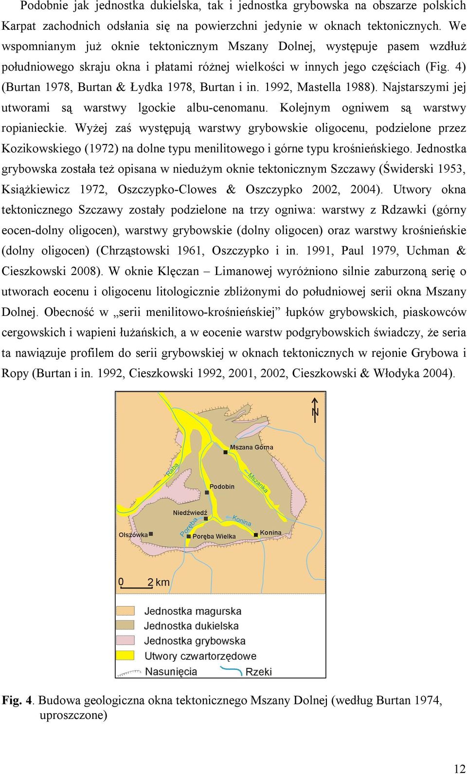 4) (Burtan 1978, Burtan & Łydka 1978, Burtan i in. 1992, Mastella 1988). Najstarszymi jej utworami są warstwy lgockie albu-cenomanu. Kolejnym ogniwem są warstwy ropianieckie.