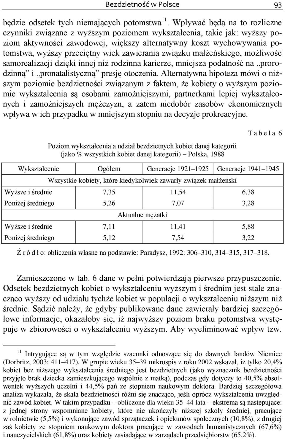 wiek zawierania związku małżeńskiego, możliwość samorealizacji dzięki innej niż rodzinna karierze, mniejsza podatność na prorodzinną i pronatalistyczną presję otoczenia.