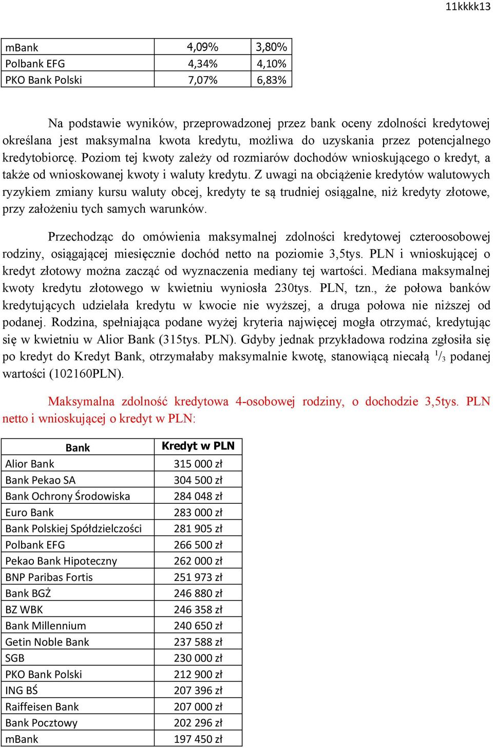Z uwagi na obciążenie kredytów walutowych ryzykiem zmiany kursu waluty obcej, kredyty te są trudniej osiągalne, niż kredyty złotowe, przy założeniu tych samych warunków.