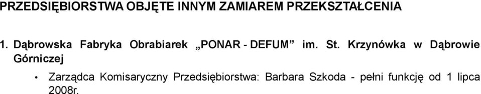 Krzynówka w Dąbrowie Górniczej Zarządca Komisaryczny