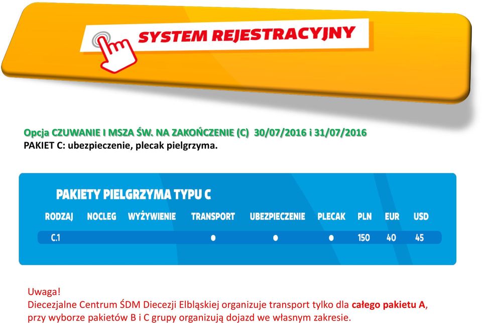 plecak pielgrzyma. Uwaga!