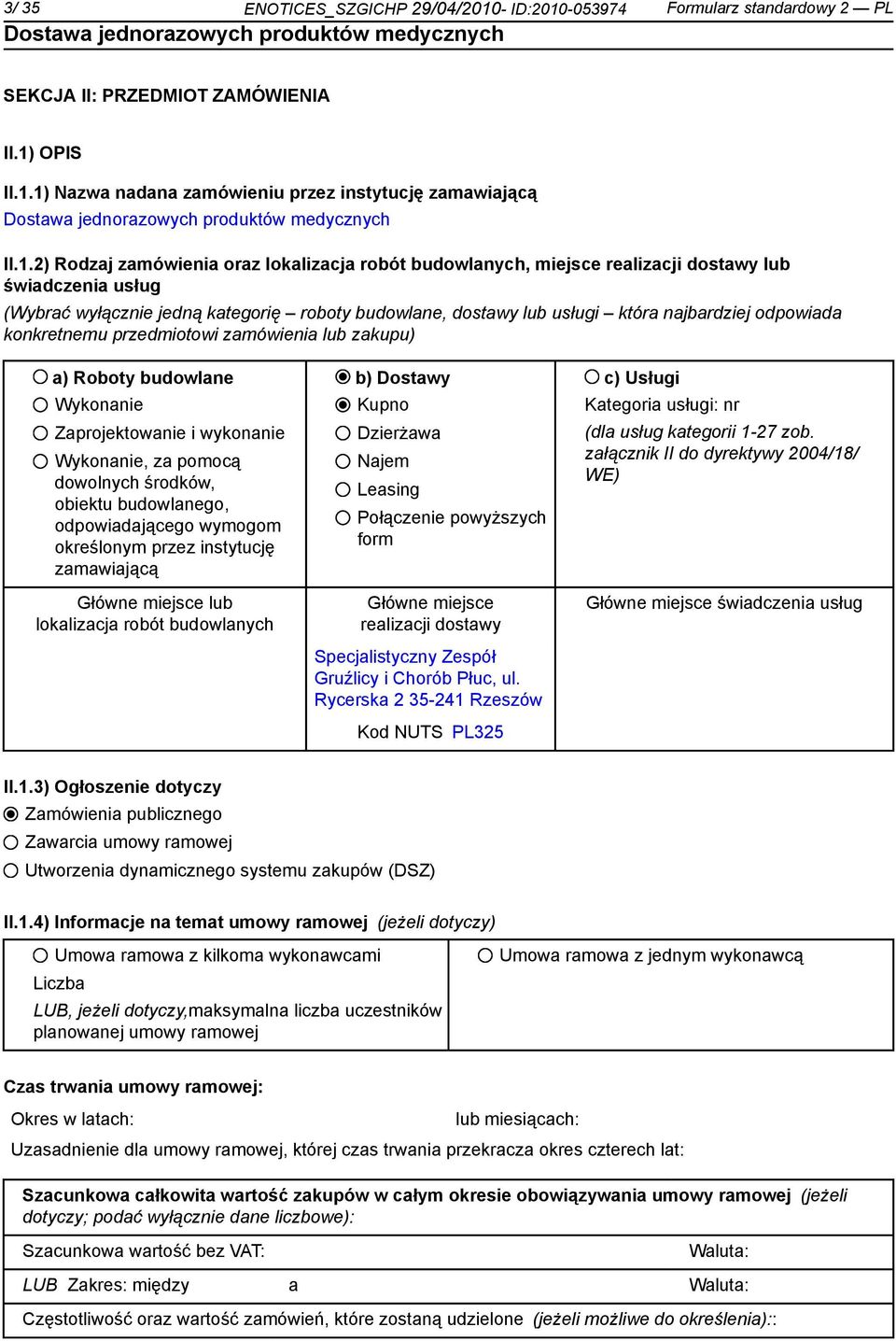 -053974 Formularz standardowy 2 PL SEKCJA II: PRZEDMIOT ZAMÓWIENIA II.1)