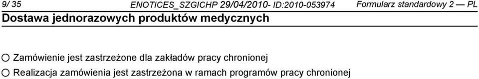 zastrzeżone dla zakładów pracy chronionej Realizacja