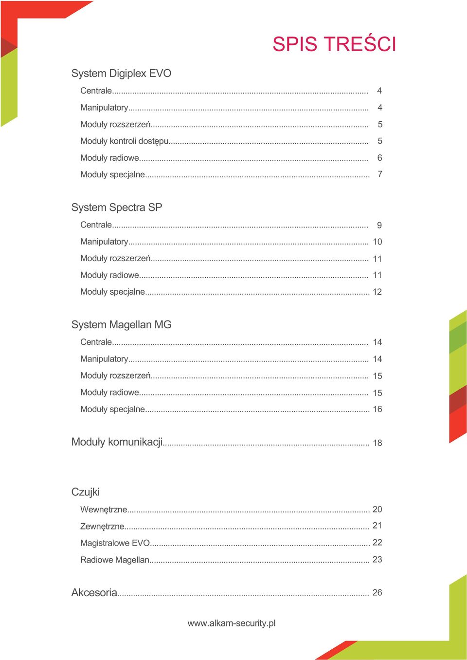 .. 9 10 11 11 Moduły specjalne... 12 System Magellan MG Centrale... 14 Manipulatory... 14 Moduły rozszerzeń... 15 Moduły radiowe.