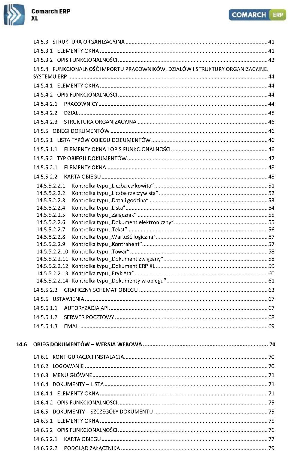 .. 46 14.5.5.1.1 ELEMENTY OKNA I OPIS FUNKCJONALNOŚCI... 46 14.5.5.2 TYP OBIEGU DOKUMENTÓW... 47 14.5.5.2.1 ELEMENTY OKNA... 48 14.5.5.2.2 KARTA OBIEGU... 48 14.5.5.2.2.1 Kontrolka typu Liczba całkowita.