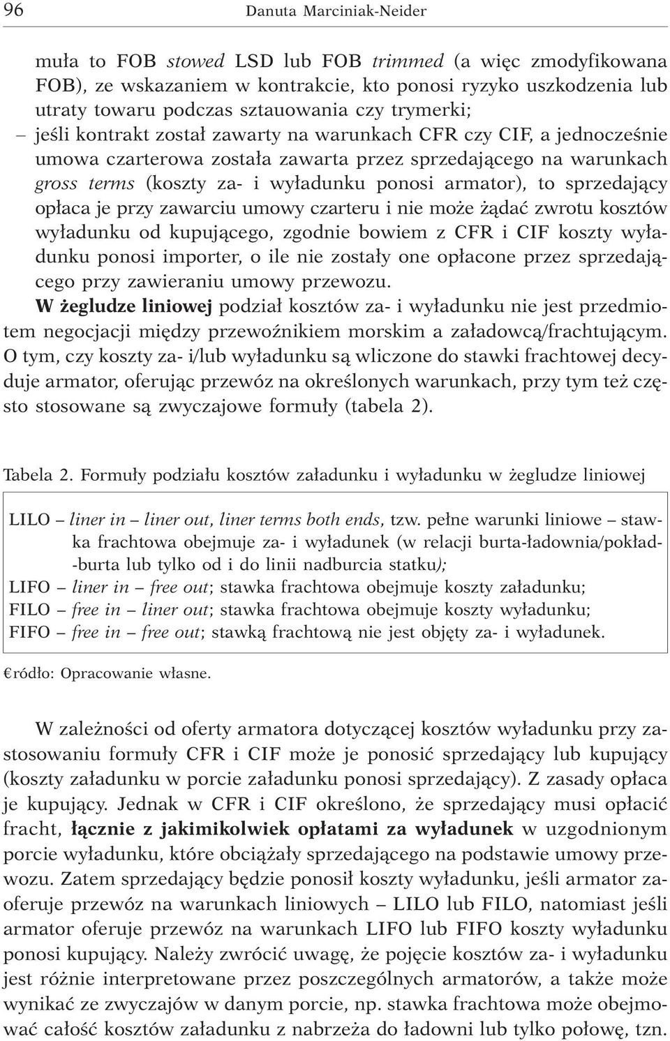 to sprzedaj¹cy op³aca je przy zawarciu umowy czarteru i nie mo e ¹daæ zwrotu kosztów wy³adunku od kupuj¹cego, zgodnie bowiem z CFR i CIF koszty wy³adunku ponosi importer, o ile nie zosta³y one