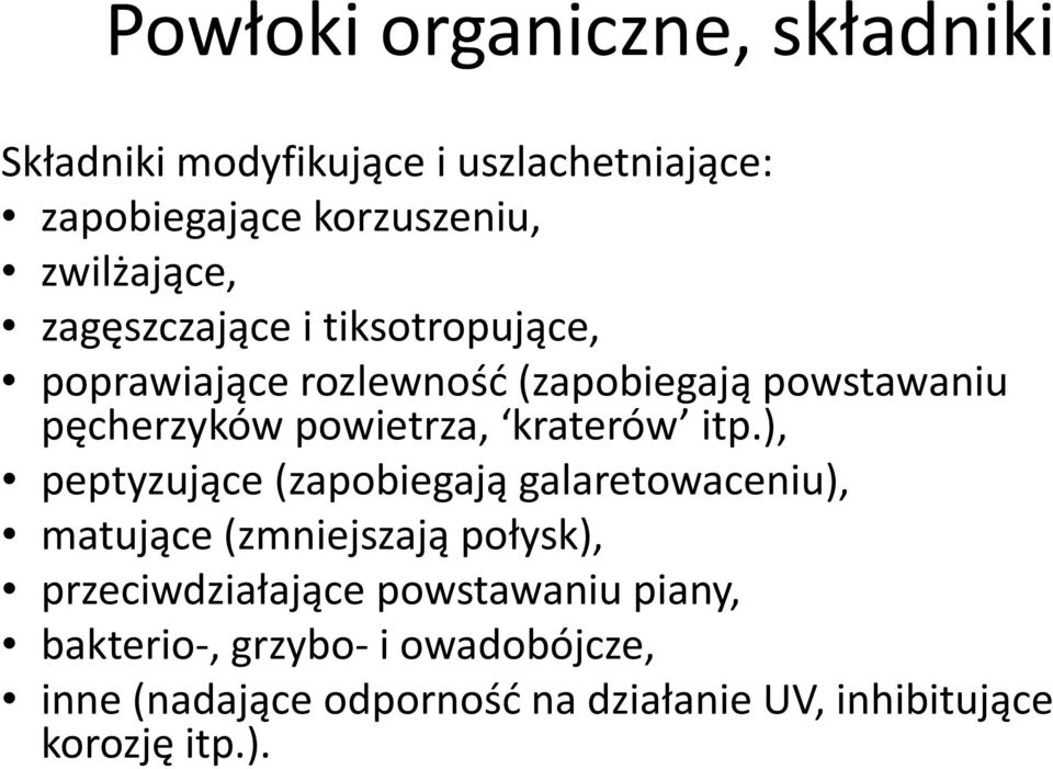 powietrza, kraterów itp.
