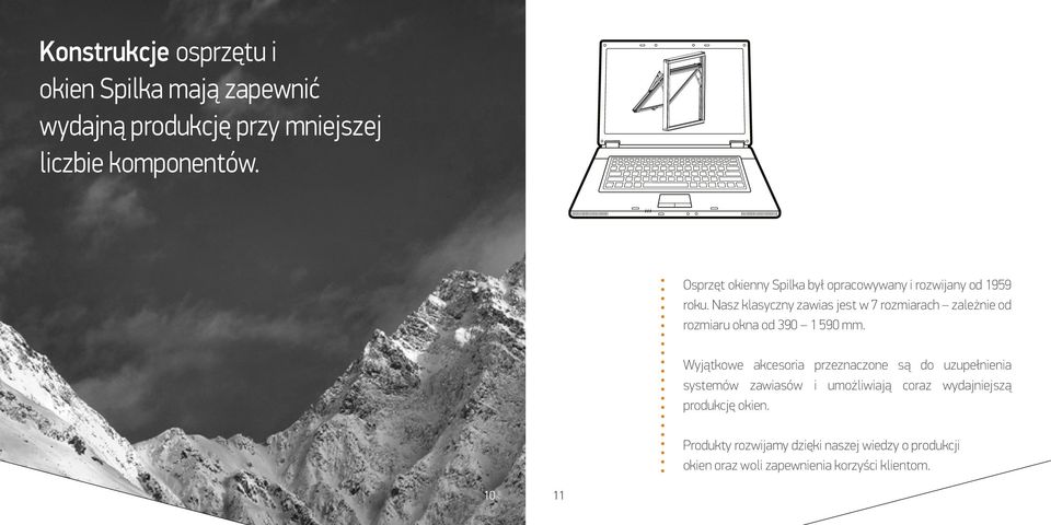 Nasz klasyczny zawias jest w 7 rozmiarach zależnie od rozmiaru okna od 390 1 590 mm.