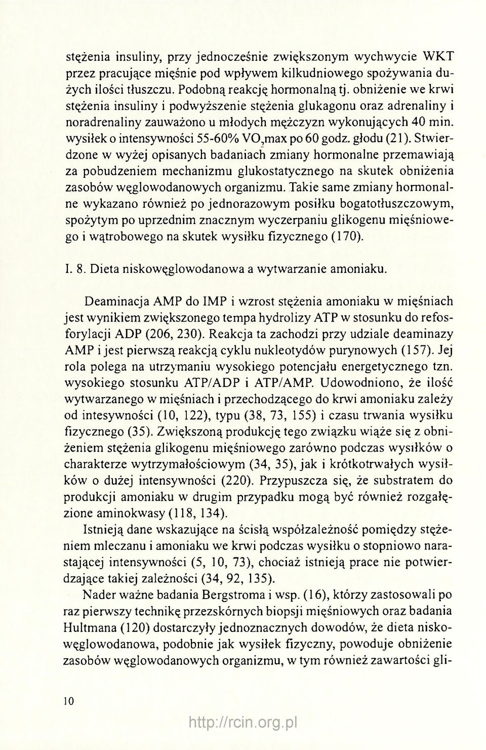 wysiłek o intensywności 55-60% V0 7 max po 60 godz. głodu (21).