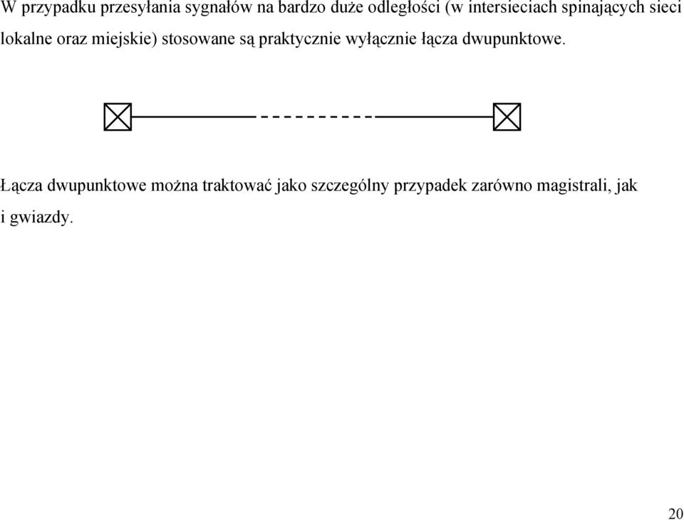 są praktycznie wyłącznie łącza dwupunktowe.