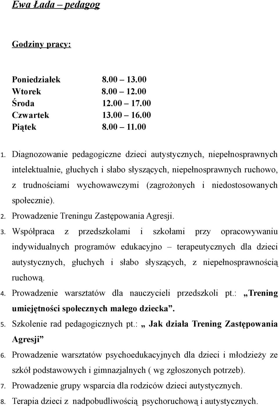 .00 Środa 12.00 17