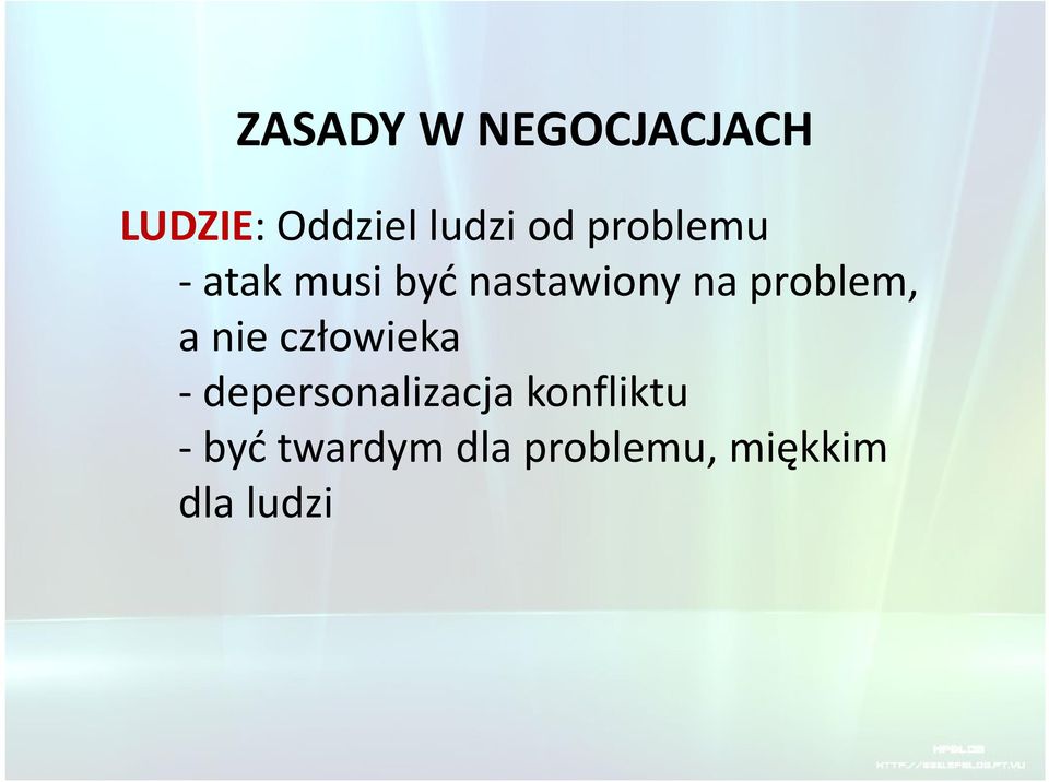 problem, a nie człowieka - depersonalizacja