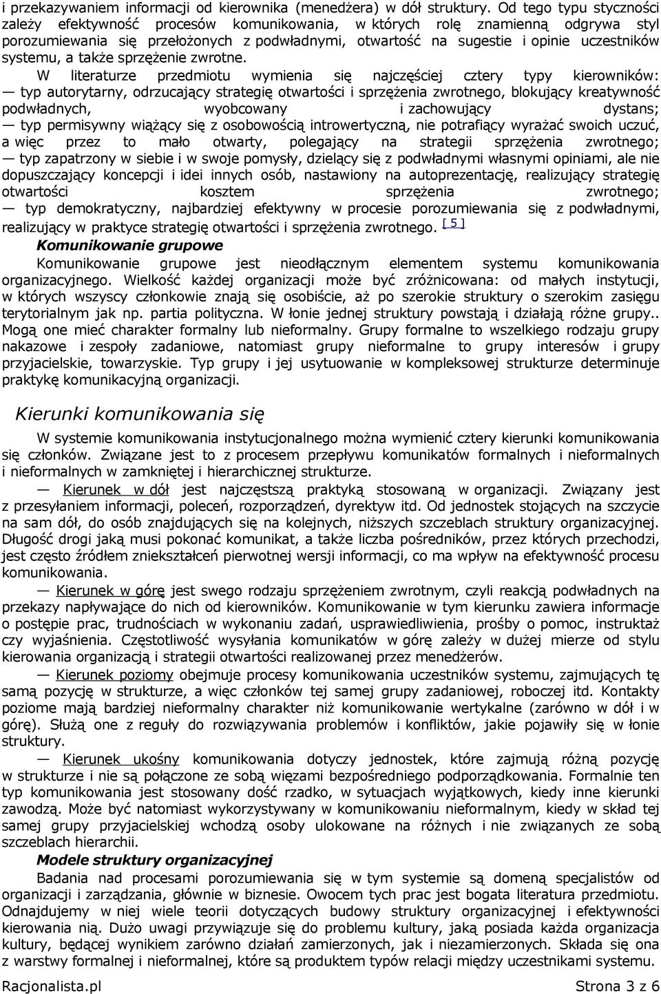 systemu, a także sprzężenie zwrotne.