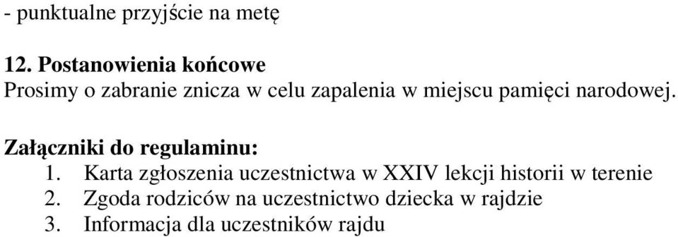 pamięci narodowej. Załączniki do regulaminu: 1.
