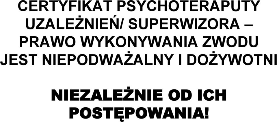 WYKONYWANIA ZWODU JEST