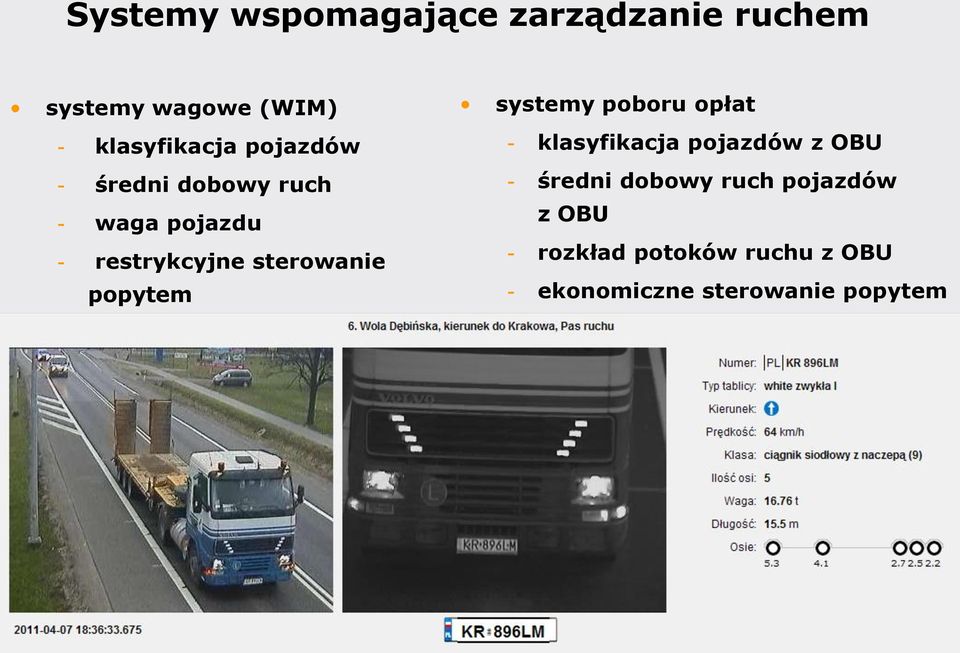 popytem systemy poboru opłat - klasyfikacja pojazdów z OBU - średni dobowy