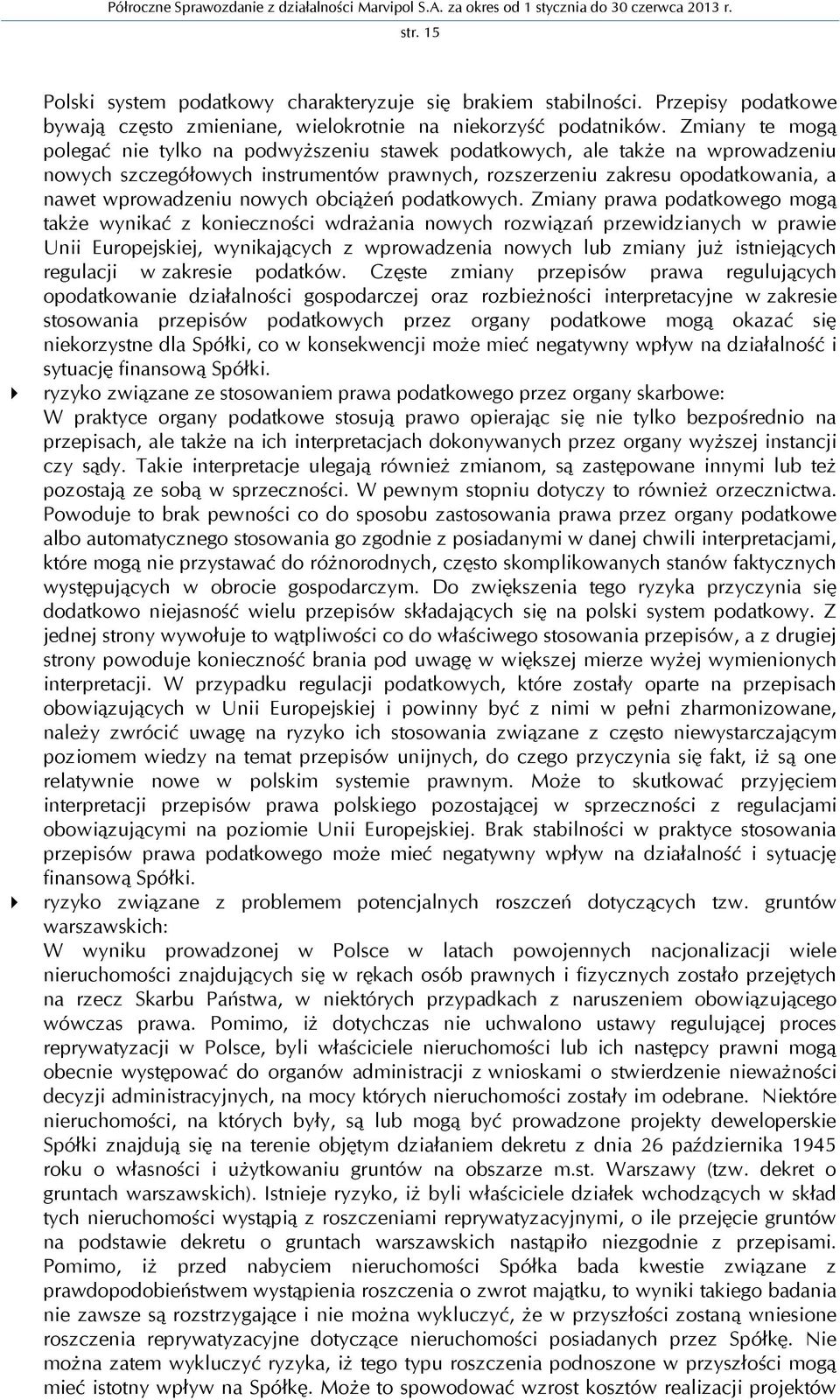 nowych obciążeń podatkowych.