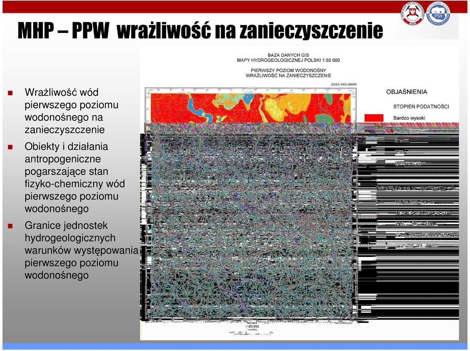 pogarszające stan fizyko-chemiczny wód pierwszego poziomu wodonośnego