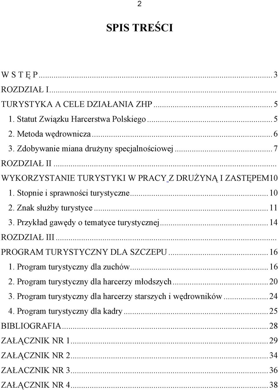 .. 11 3. Przykład gawędy o tematyce turystycznej... 14 ROZDZIAŁ III... PROGRAM TURYSTYCZNY DLA SZCZEPU... 16 1. Program turystyczny dla zuchów... 16 2.