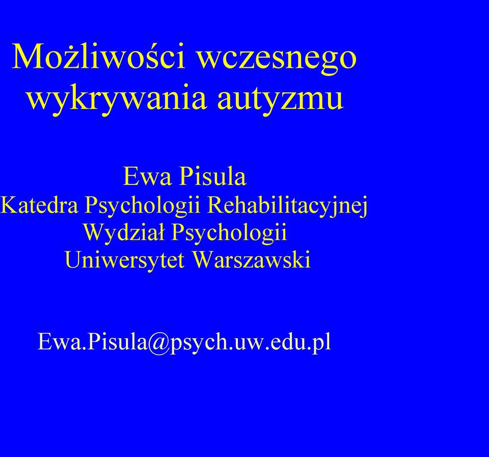 Rehabilitacyjnej Wydział Psychologii