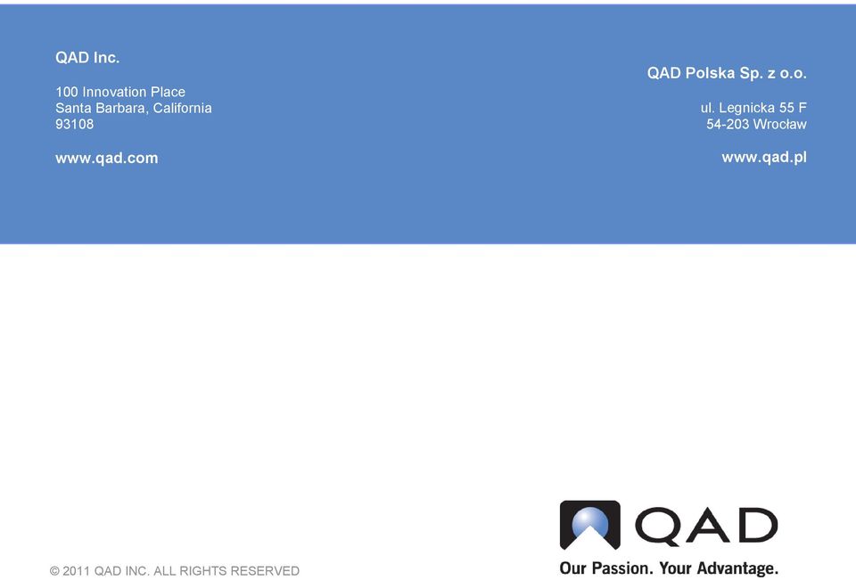 California 93108 www.qad.com QAD Polska Sp.