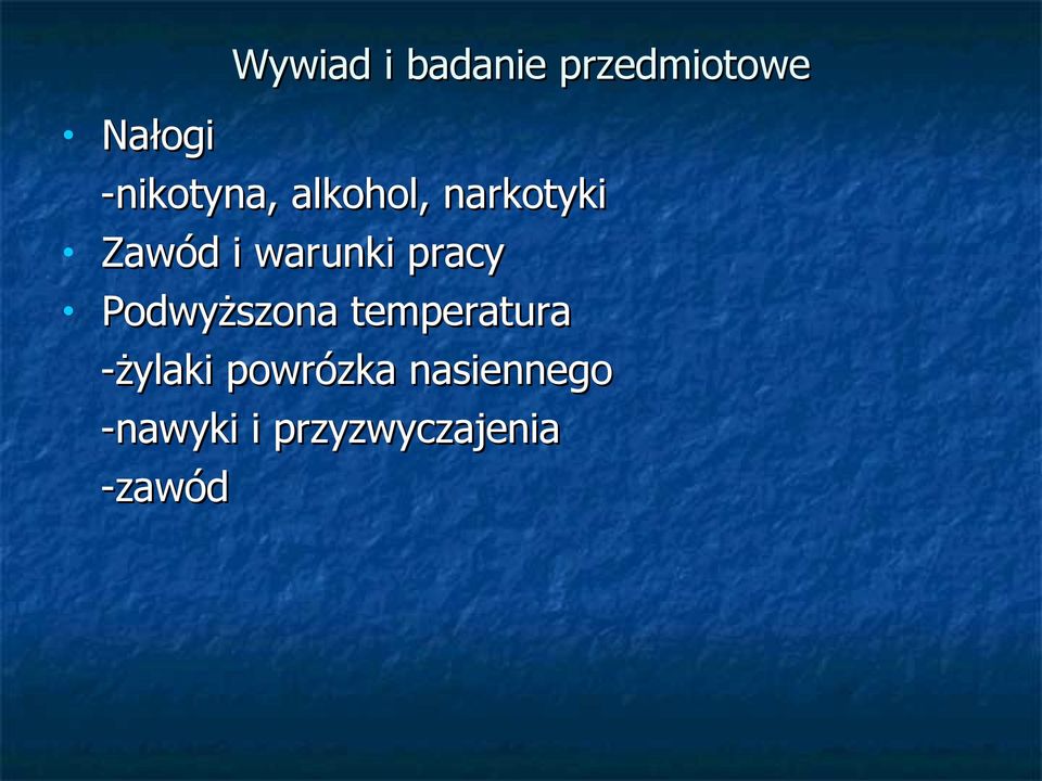 warunki pracy Podwyższona temperatura