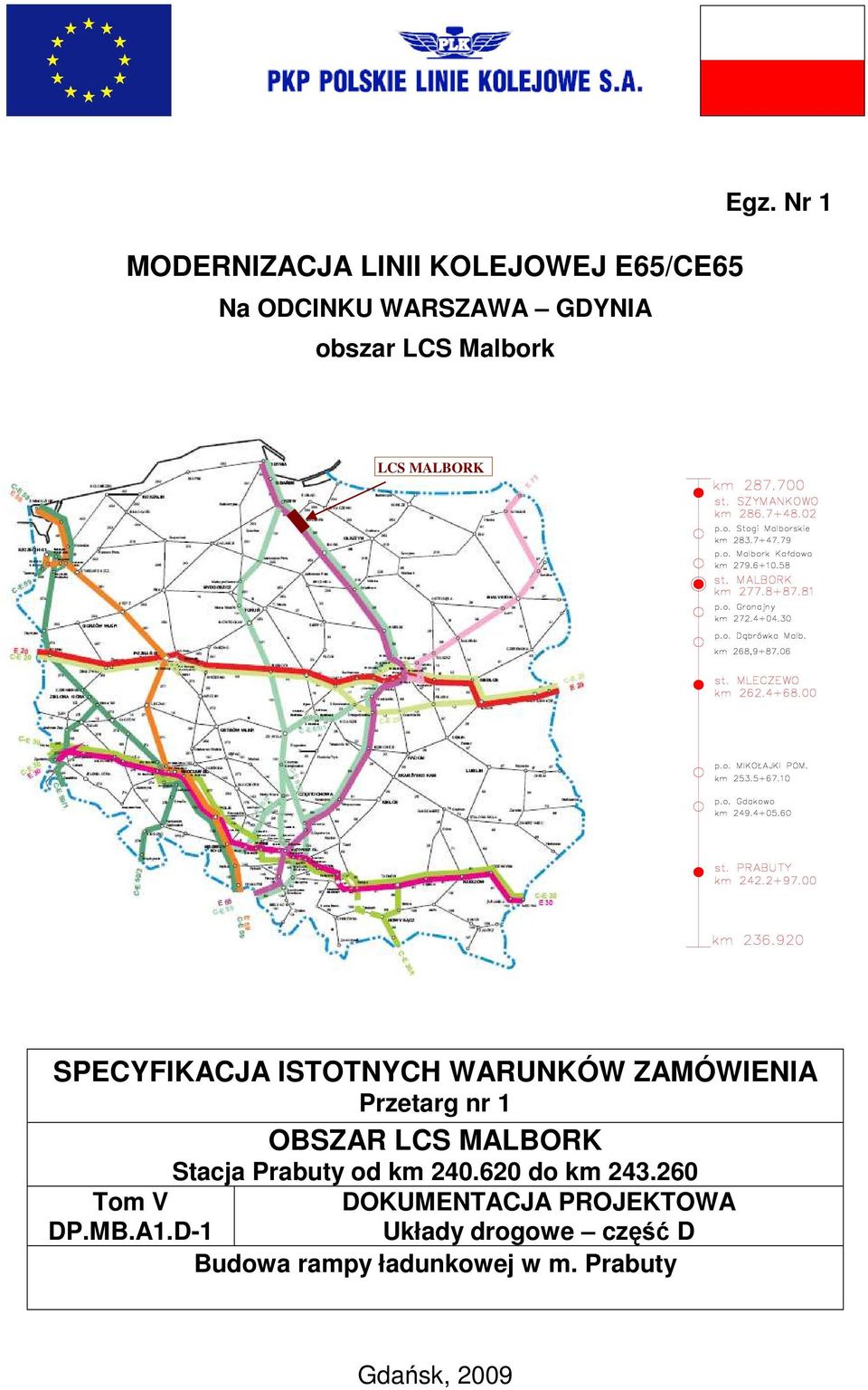 ZAMÓWIENIA Przetarg nr 1 OBSZAR LCS MALBORK Stacja Prabuty od km 240.