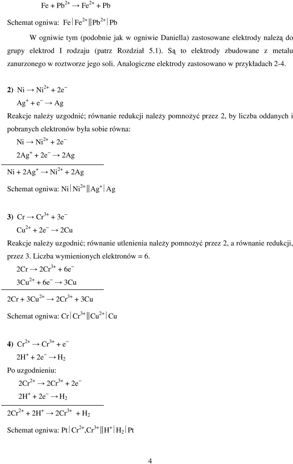) Ni Ni + e Ag + + e Ag Reakcje należy uzgodnić; równanie redukcji należy pomnożyć przez, by liczba oddanych i pobranych elektronów była sobie równa: Ni Ni + e Ag + + e Ag Ni + Ag + Ni + Ag Schemat