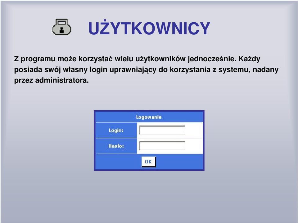 Każdy posiada swój własny login