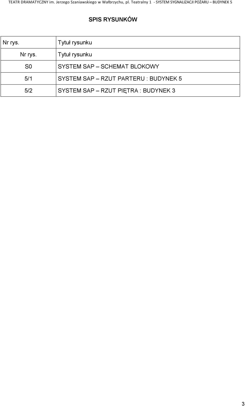 S0 Tytuł rysunku SYSTEM SAP SCHEMAT