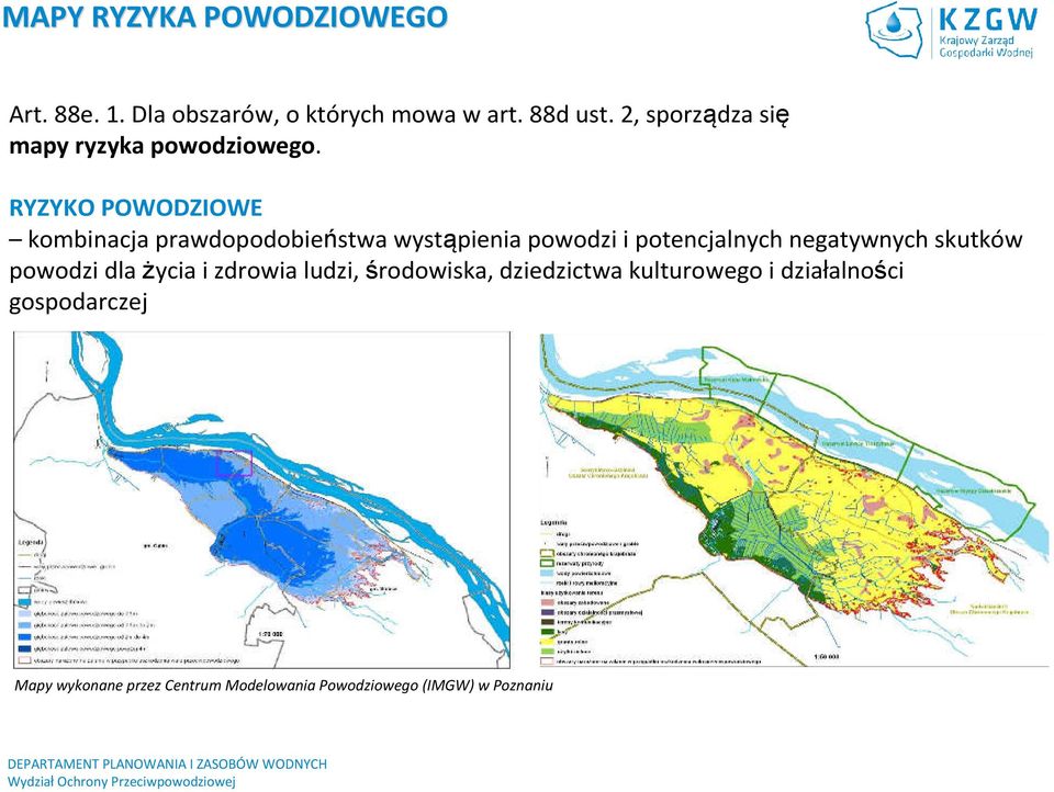 RYZYKO POWODZIOWE kombinacja prawdopodobieństwa wystąpienia powodzi i potencjalnych