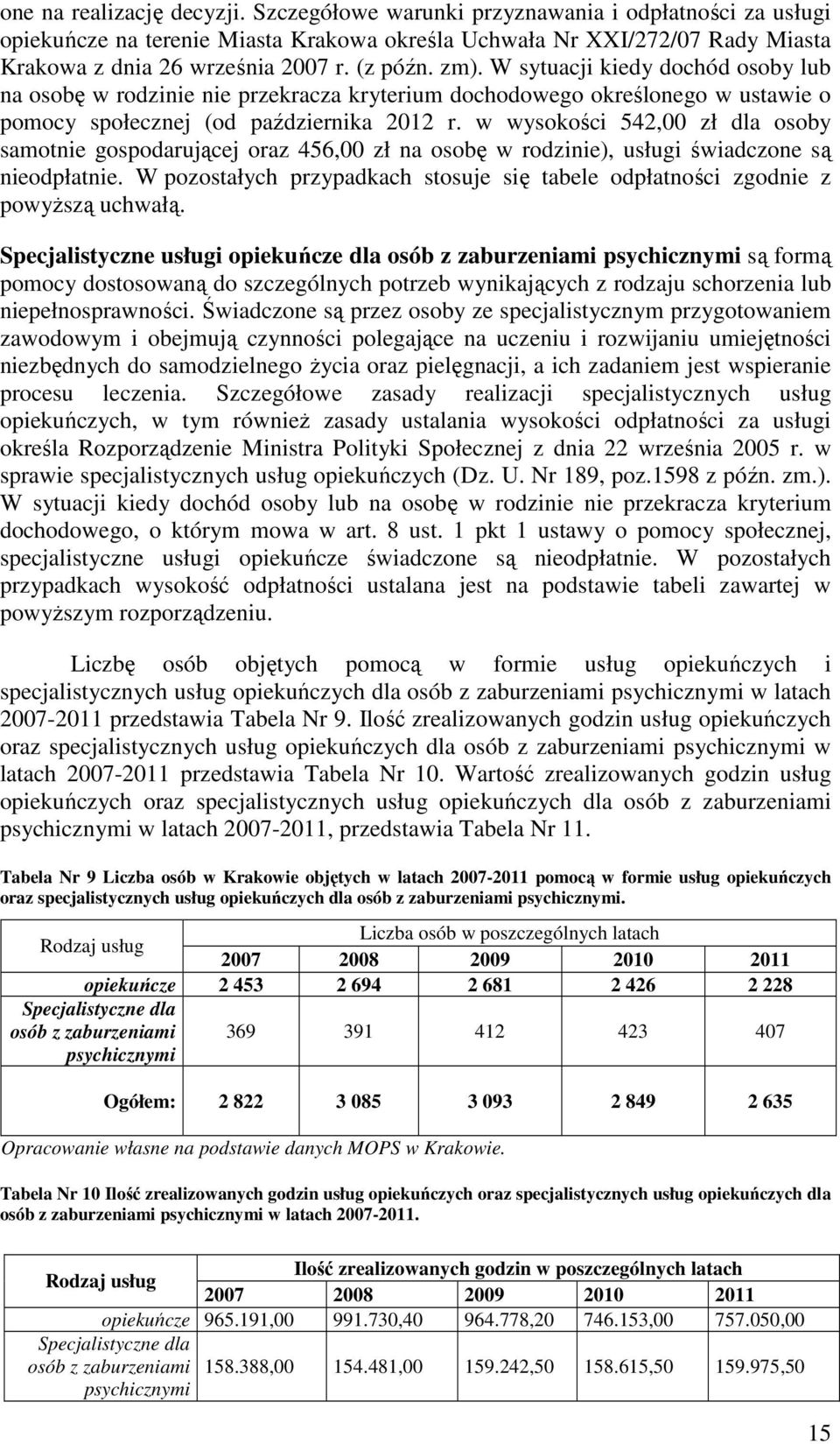 w wysokości 542,00 zł dla osoby samotnie gospodarującej oraz 456,00 zł na osobę w rodzinie), usługi świadczone są nieodpłatnie.