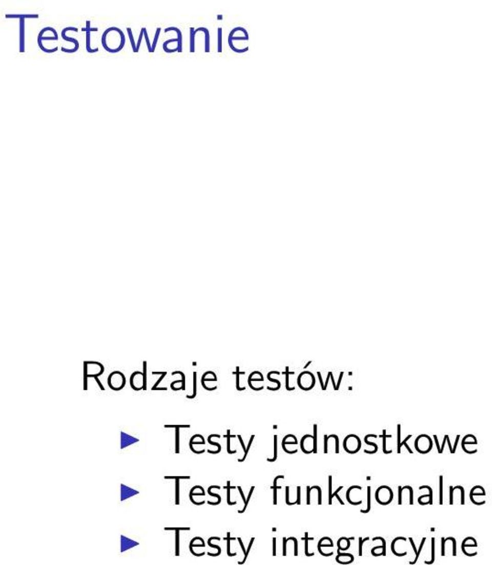 jednostkowe Testy