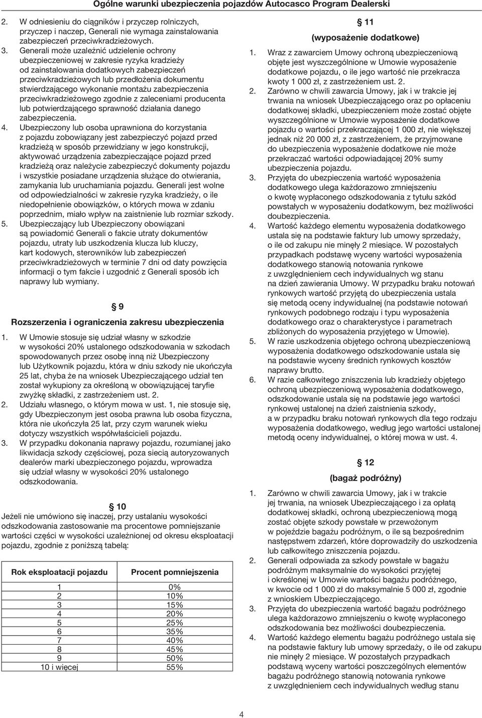 wykonanie montażu zabezpieczenia przeciwkradzieżowego zgodnie z zaleceniami producenta lub potwierdzającego sprawność działania danego zabezpieczenia. 4.