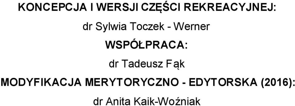 Tadeusz Fąk MODYFIKACJA MERYTORYCZNO -