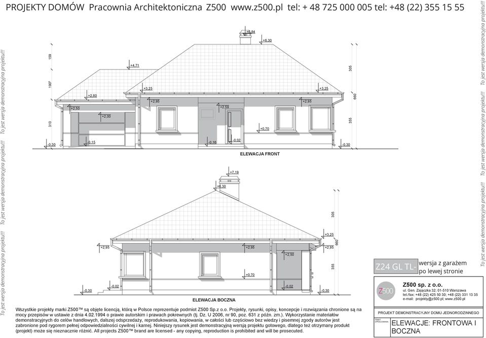 ELEWACJA FRONT +7,19