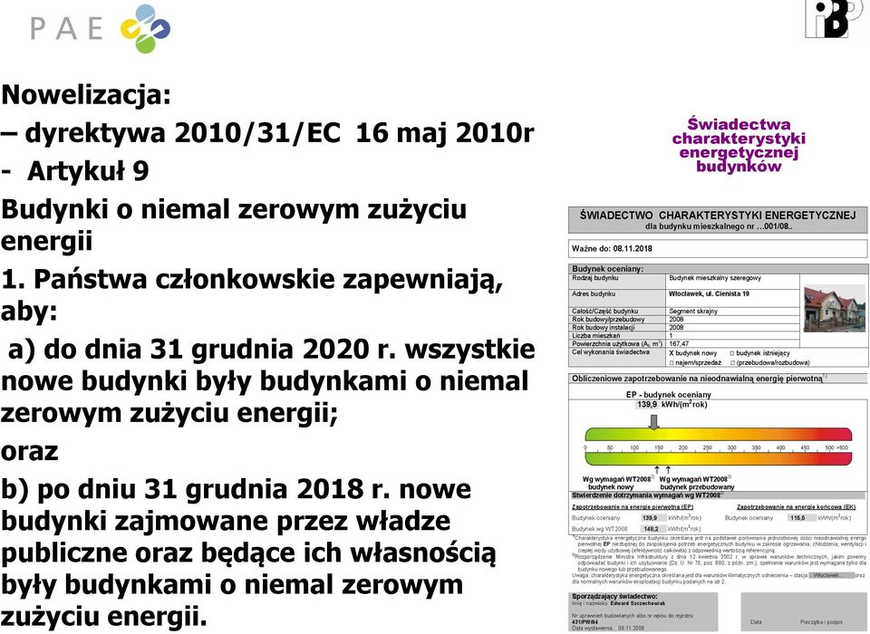 wszystkie nowe budynki były budynkami o niemal zerowym zużyciu energii; oraz b) po dniu 31 grudnia 2018 r.