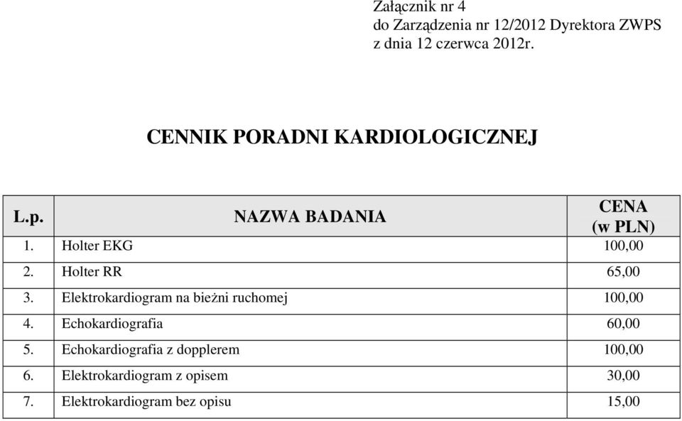 Elektrokardiogram na bieŝni ruchomej 100,00 4.