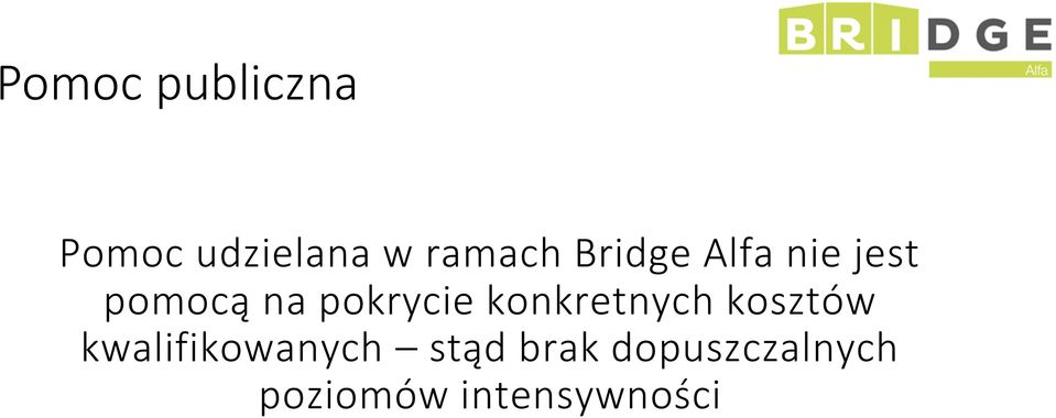 konkretnych kosztów kwalifikowanych