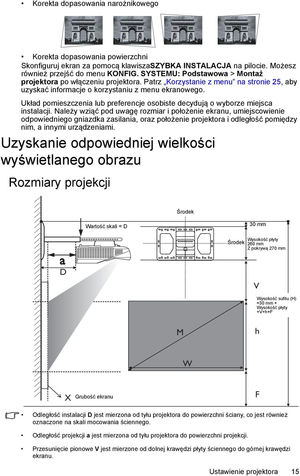 Układ pomieszczenia lub preferencje osobiste decydują o wyborze miejsca instalacji.