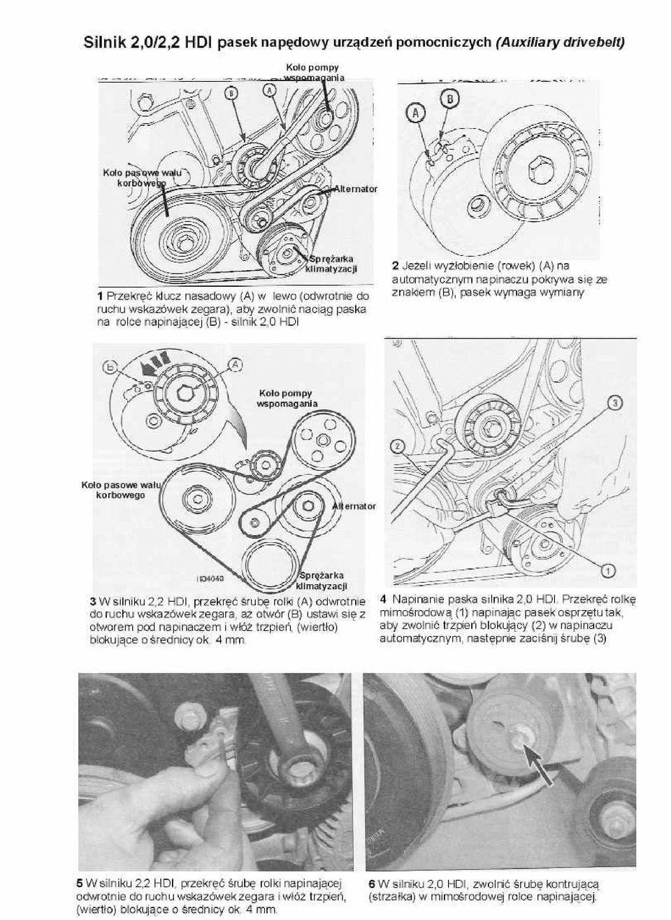 Wymiana pasków (osprzętu i rozrządu) w silnikach PSA 2,0/2,2 HDI jak to  zrobić? - PDF Darmowe pobieranie