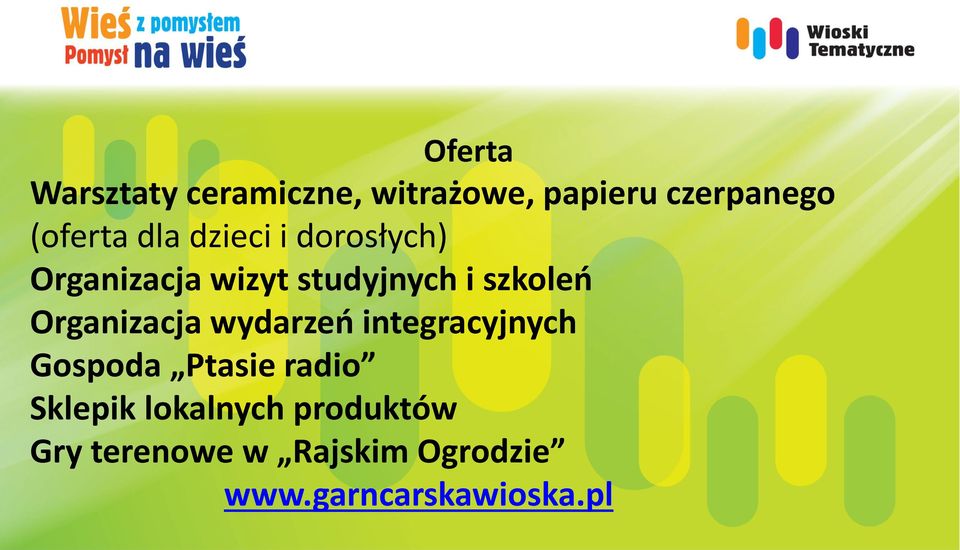 Organizacja wydarzeń integracyjnych Gospoda Ptasie radio Sklepik