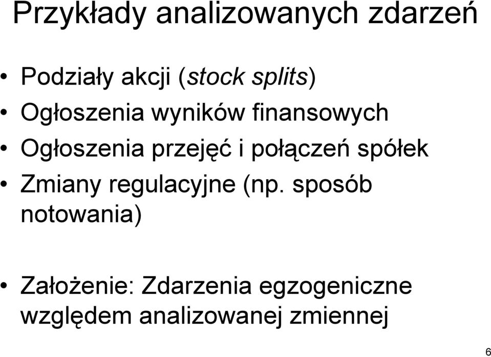 połączeń spółek Zmiany regulacyjne (np.